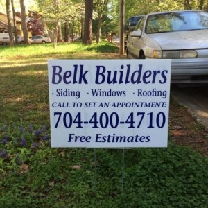 Belk Builders banner for in progress projects