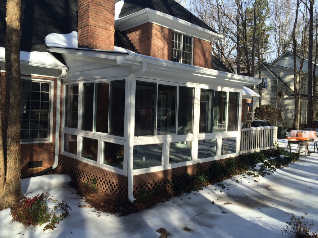 screened porch to sunroom conversion in Huntersville, NC