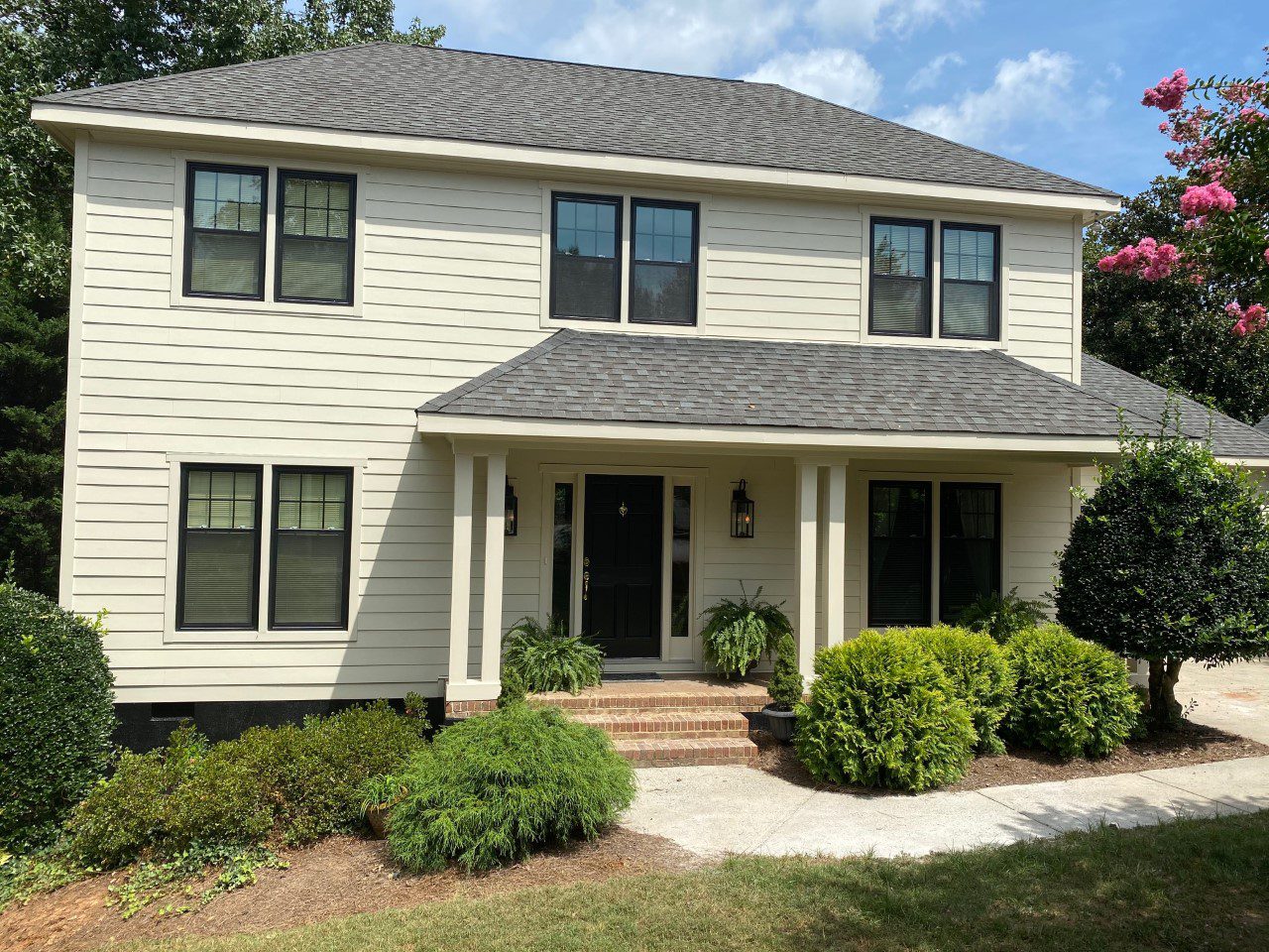 south charlotte black and white home exteriors