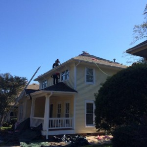 Belk Builders in progress of replacing the roof of this "legacy" style home In Dilworth.