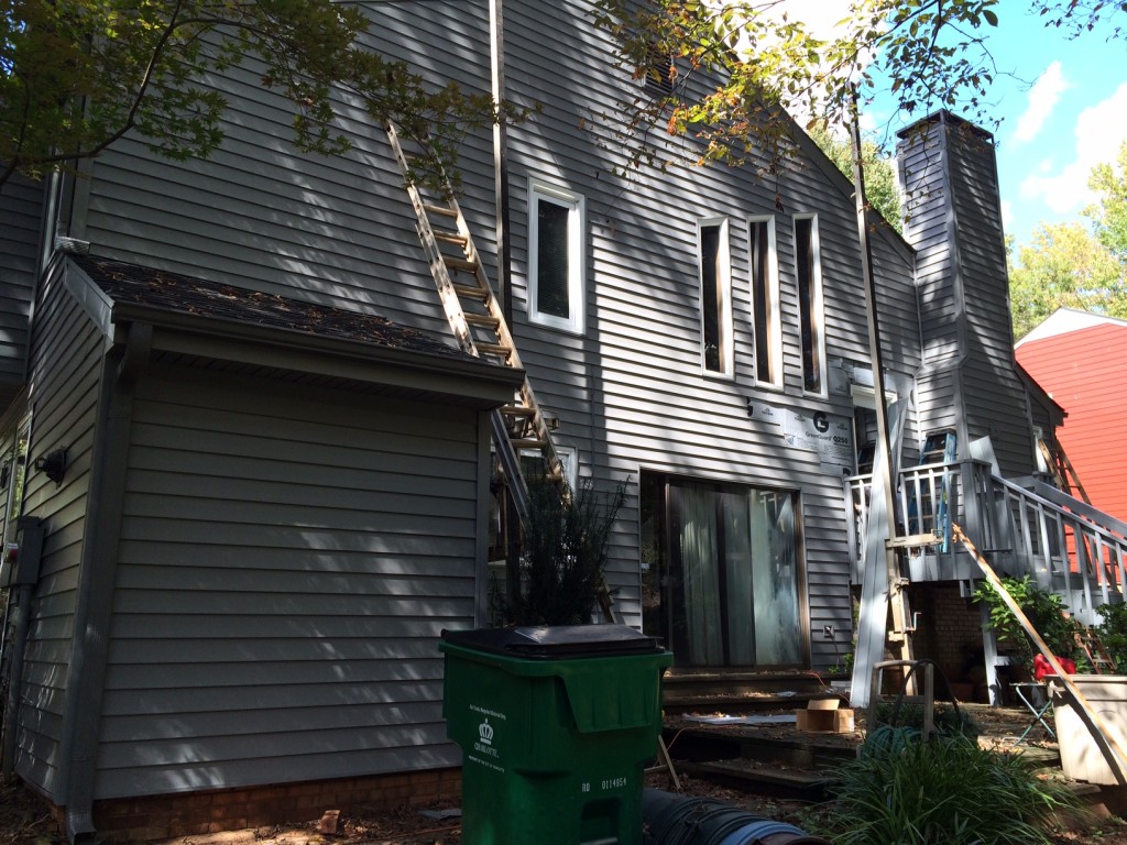 South Charlotte angled vinyl siding replacment