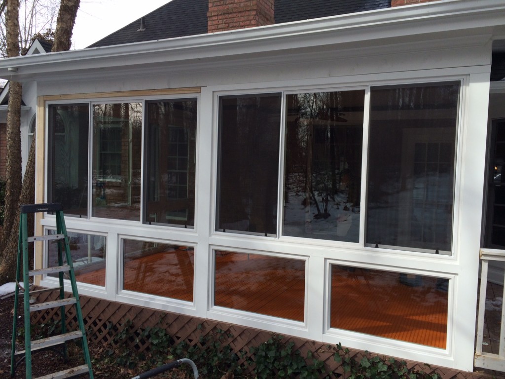 screened porch to sunroom conversion in Huntersville, NC