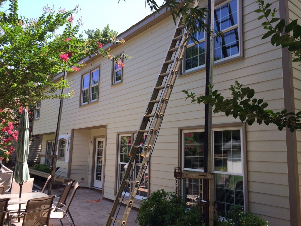 In progress siding installation in South Charlotte's Cameron Woods community