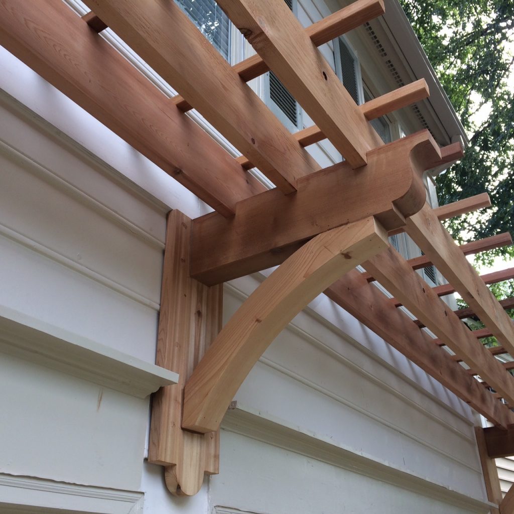 Belk Builders Cedar Trellis Installation over South Charlotte garage