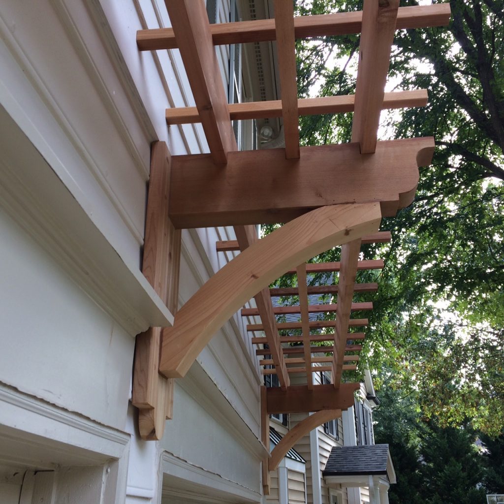 Belk Builders Cedar Trellis Installation over South Charlotte garage