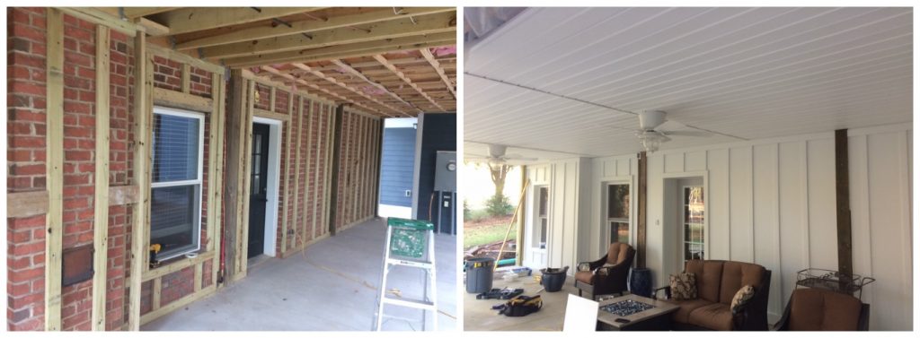 before-and-after Lake Norman Covered Porch Dry Deck Space