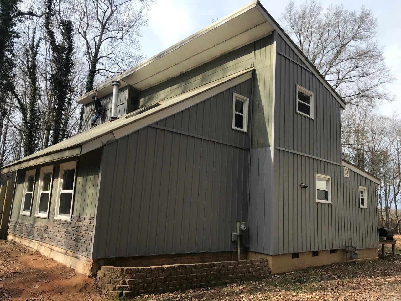 Vinyl board and batten siding installation 