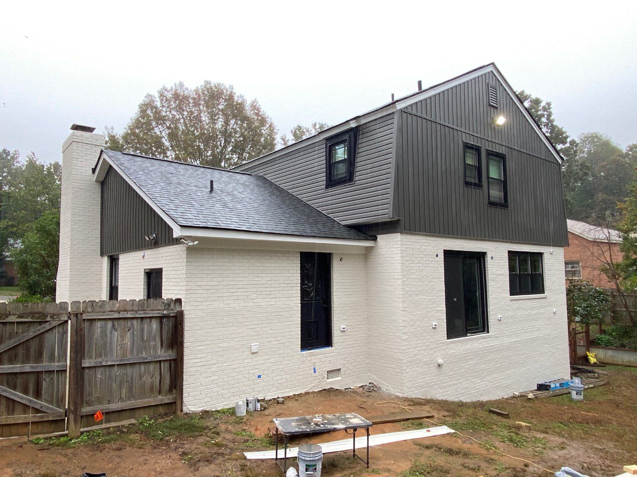 Mansard roof shingles to Vinyl Siding and paint brick