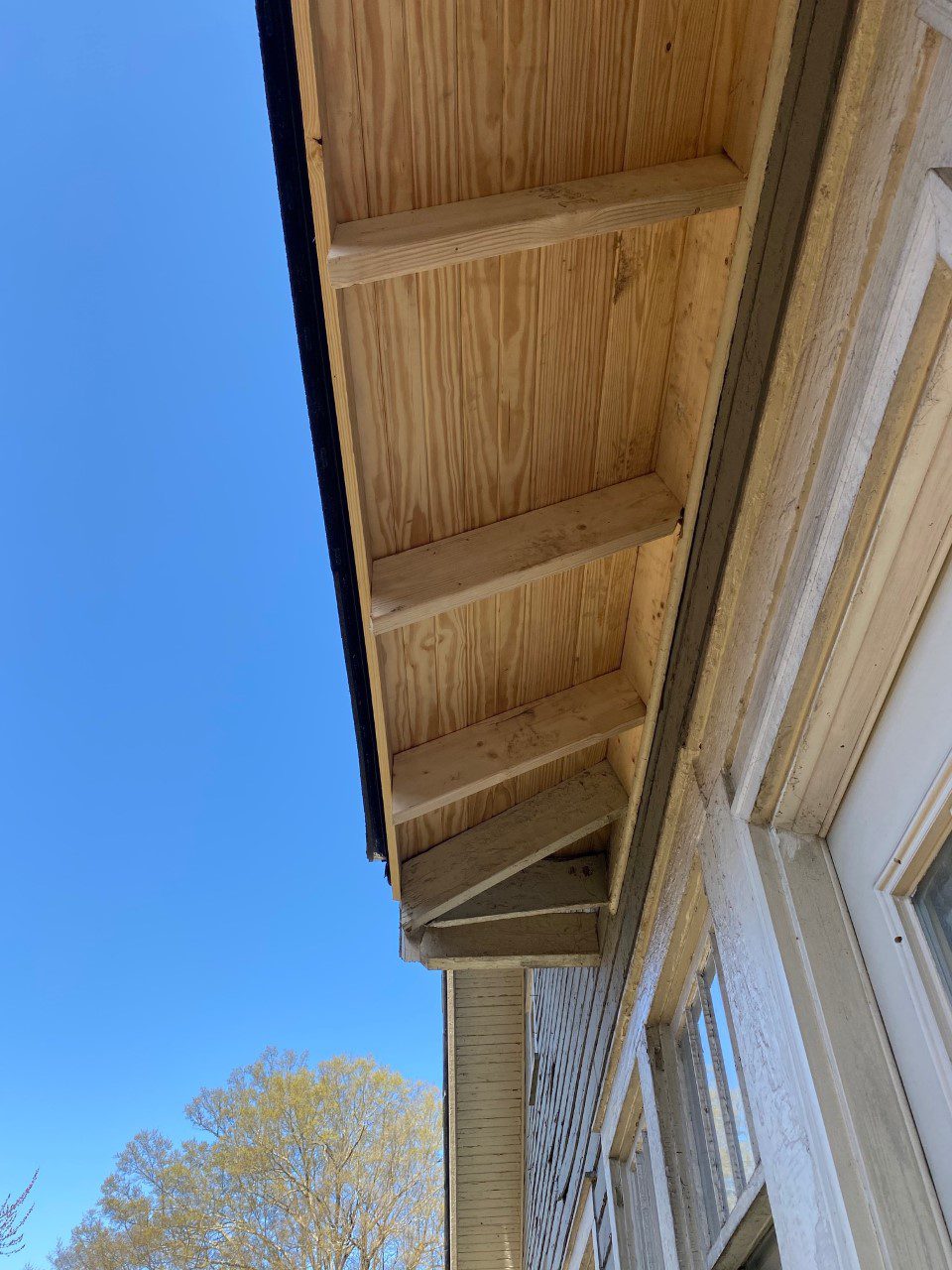 completed tongue and groove soffit