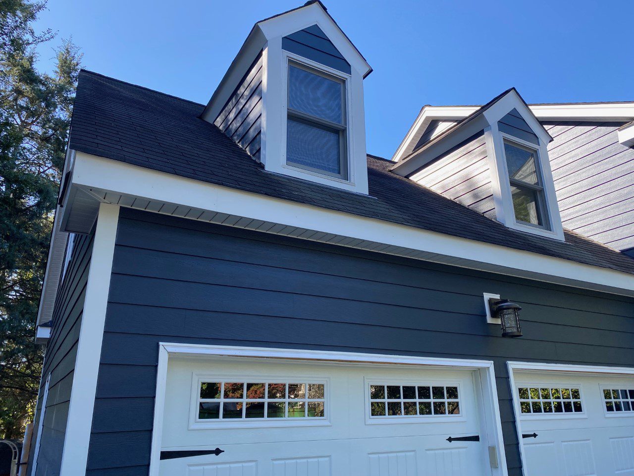 completed Hardie® Plank siding on dormers and garage