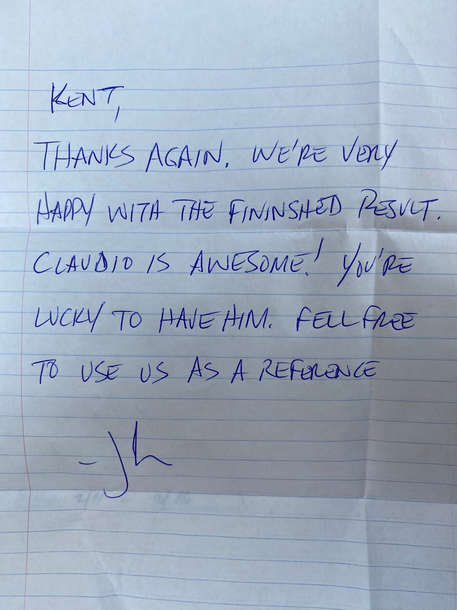 Review from client