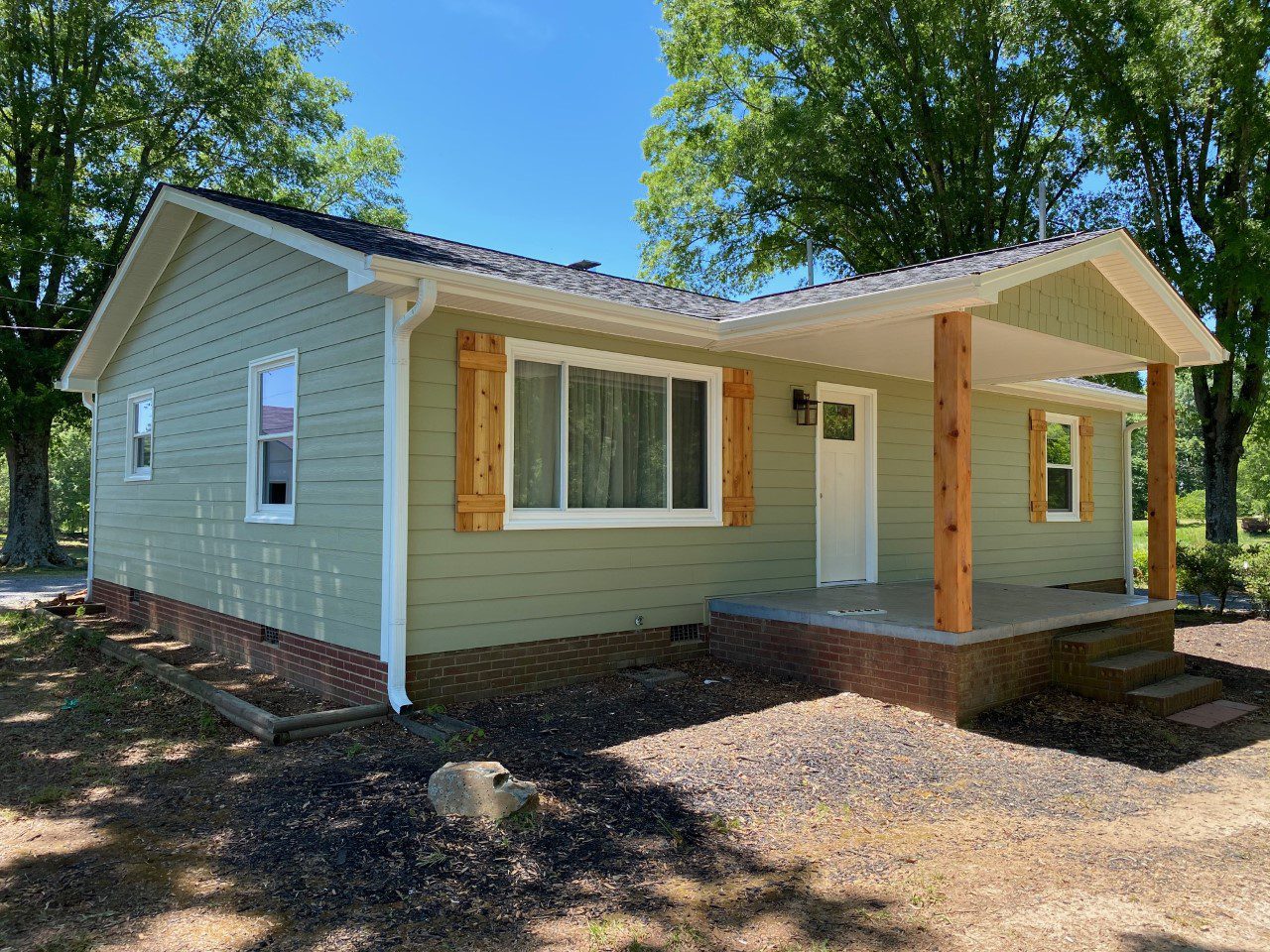 new Hardie® Plank siding, Simonton windows and cedar accents Albemarle NC