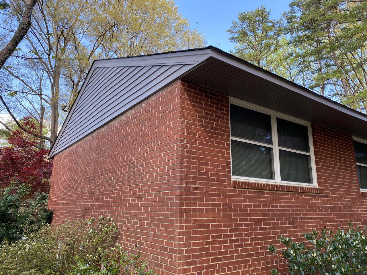 trimmed out gable on opposite end of home to match