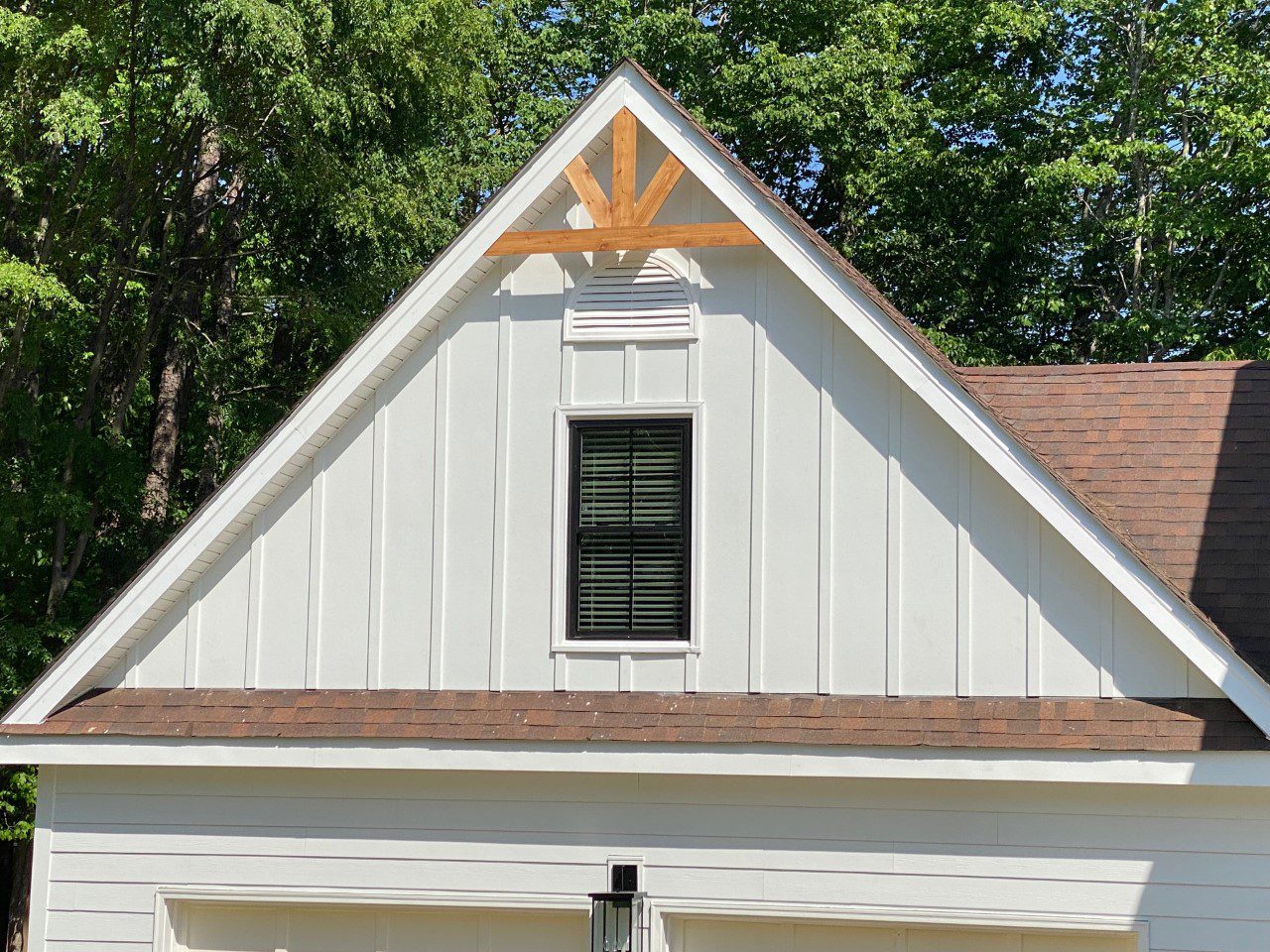 gable end detail matthews siding replacement Hardie® Plank board and batten