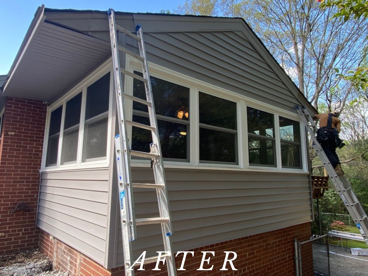 after during porch to sunroom conversion