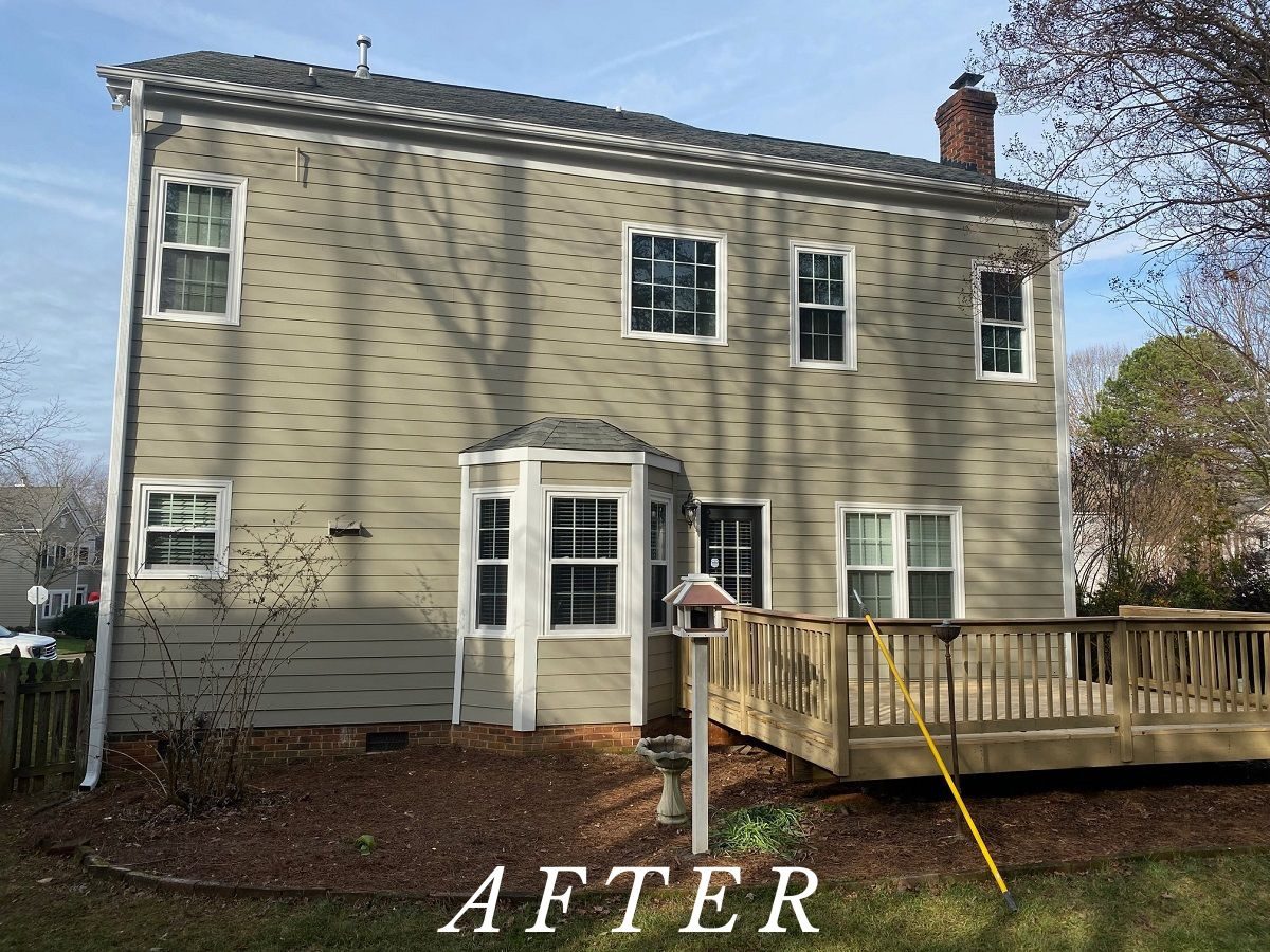 after from rear view hardie install with new windows south charlotte