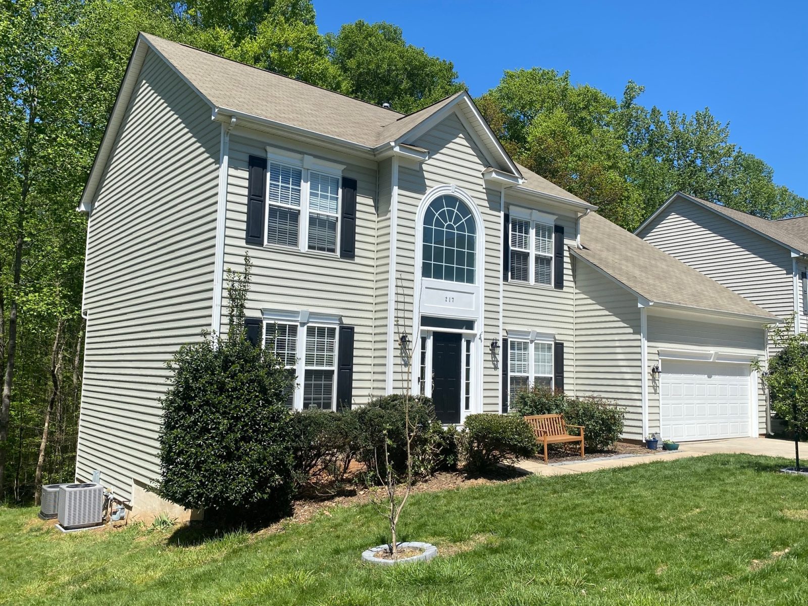 Completed vinyl siding. Mastic. Charleston beaded. Sage color. Fort Mill, South Carolina